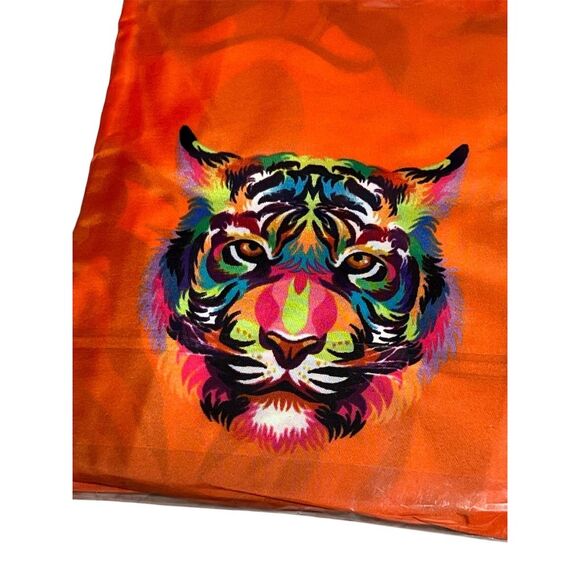 Colorful Tiger Tote Bag Unisex Orange - Picture 10 of 11